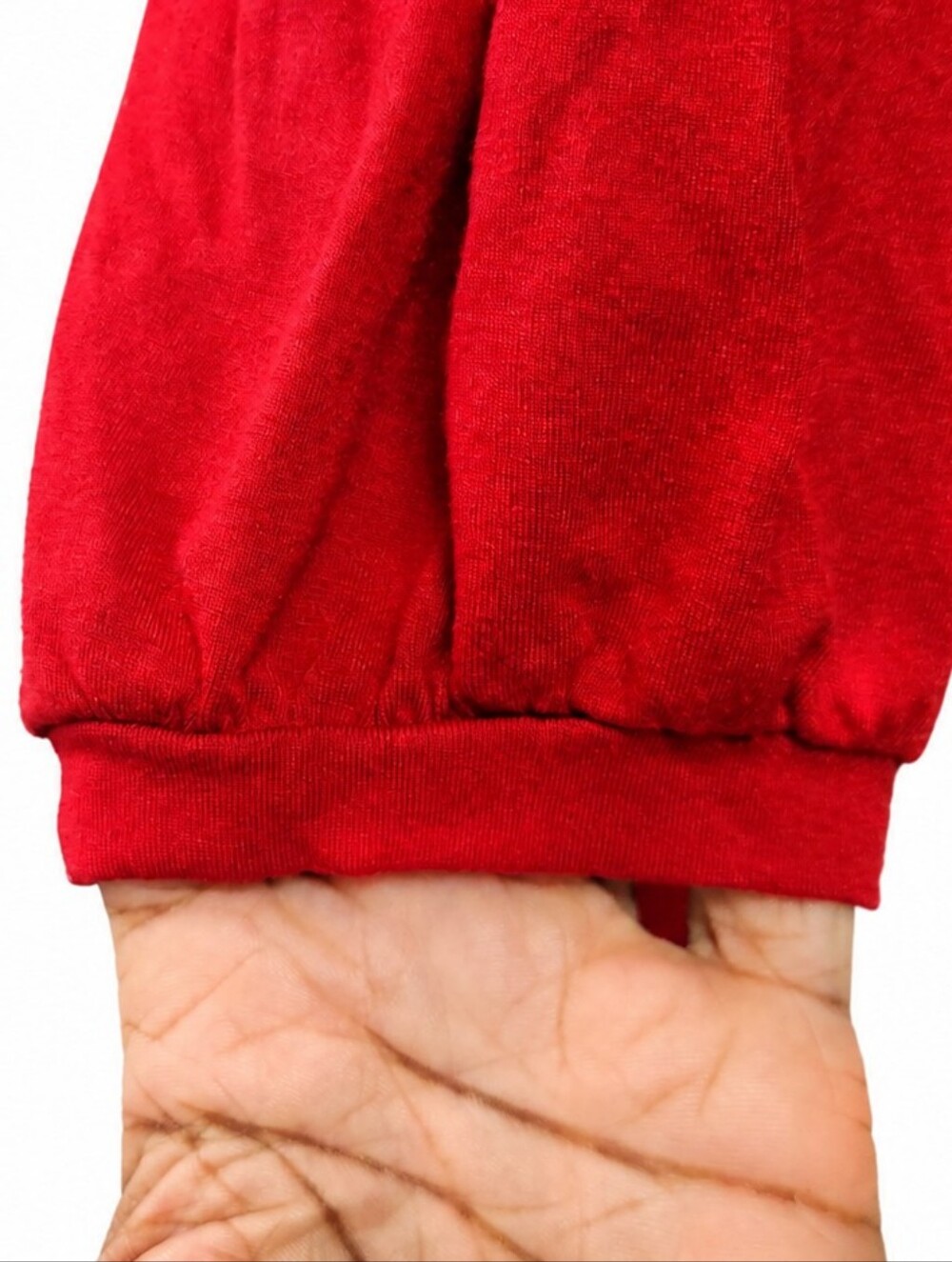 Anne Klein Red Puff Sleeve Modal Stretch Knit Blouse Top Large Size L - Picture 4 of 12